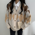 Women's Argyle Knit Oversized Cardigan - view 10