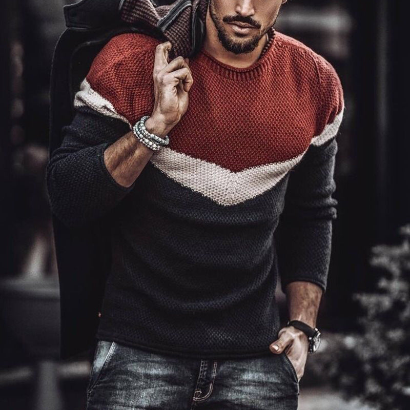 Men's Colour-Block Crew Neck Sweater - view 5