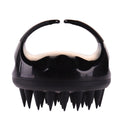 Black silicone scalp shampoo brush