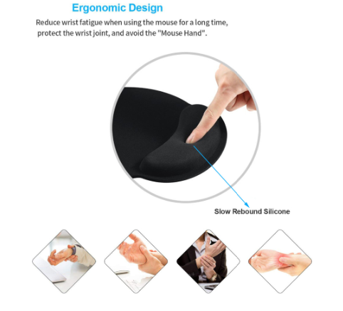 Black memory foam wrist rest – view 4