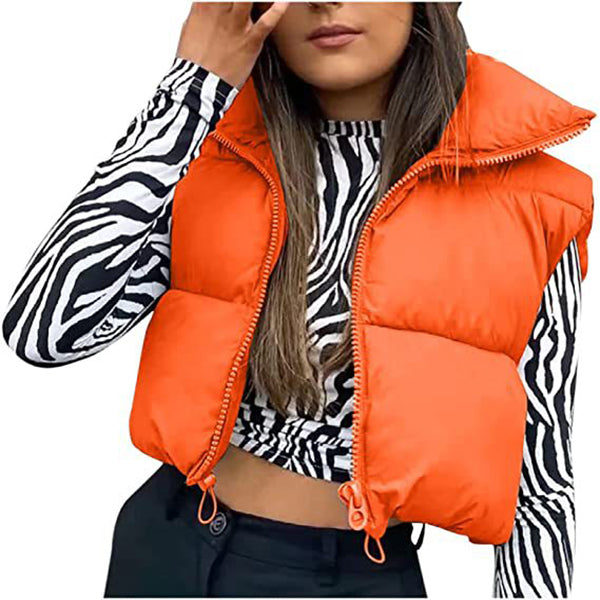 Women's cropped puffer vest – view 12