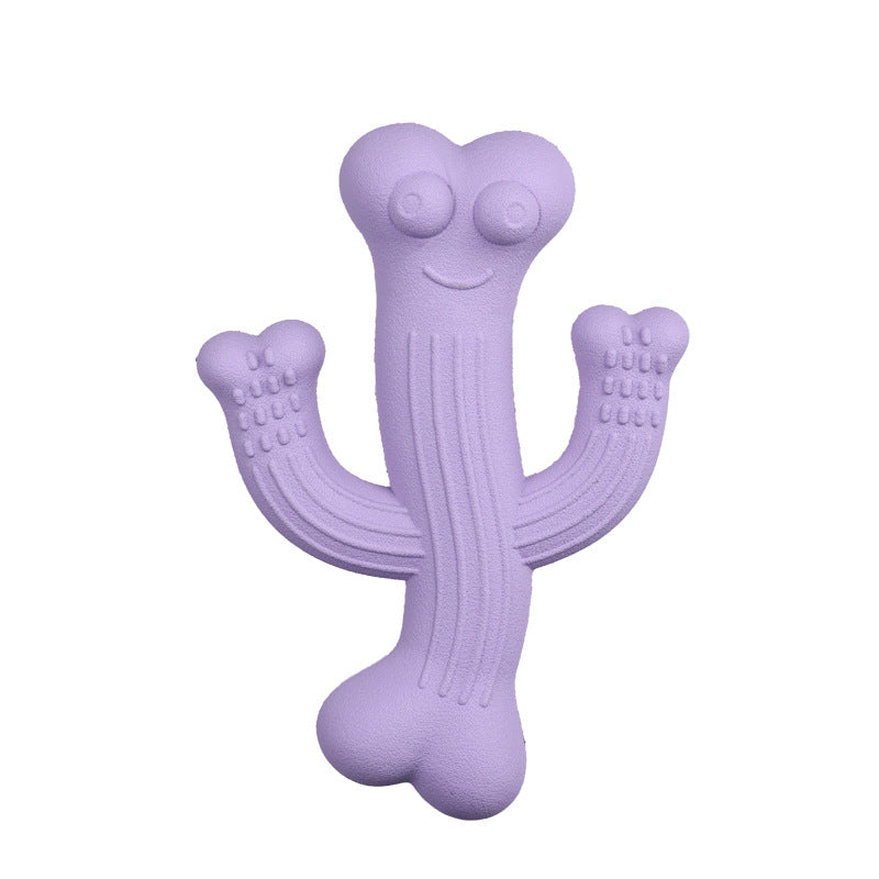 Purple cactus dog chew toy
