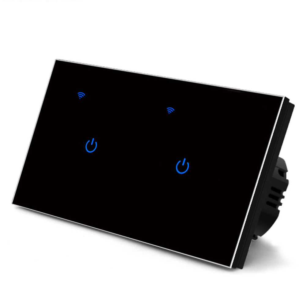 WiFi touch wall switch glass panel in white and black