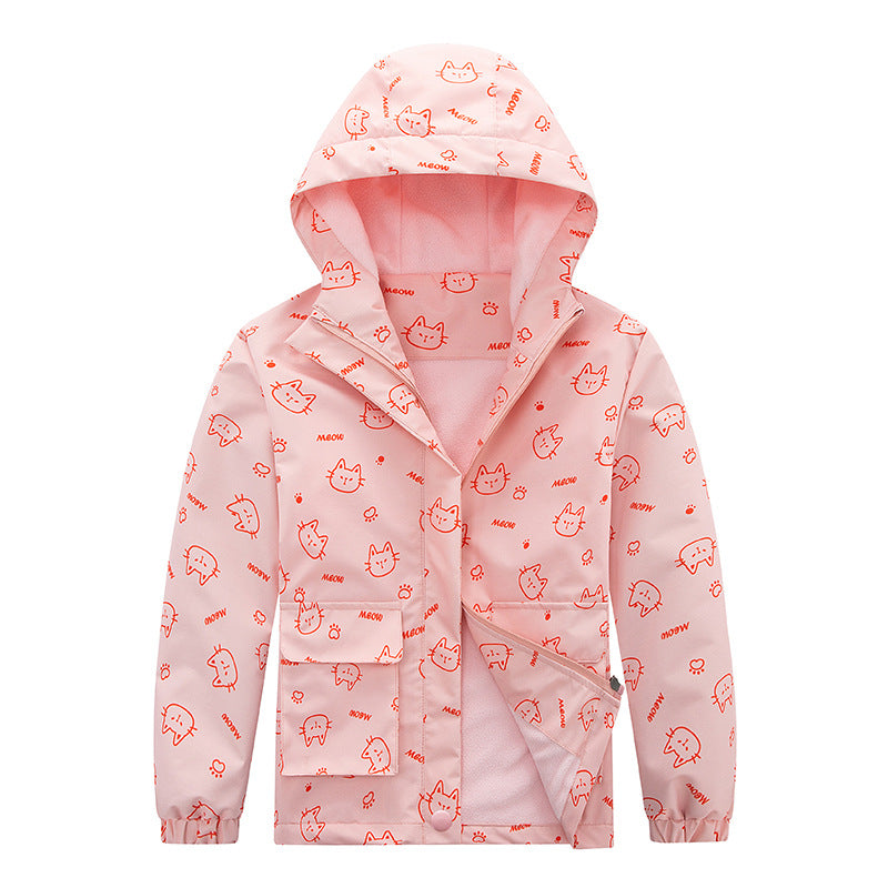 Kids' Fleece-Lined Rain Jacket – view 6