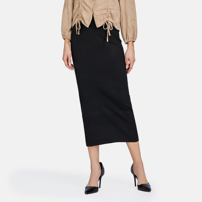 Women's Ribbed Knit Pencil Midi Skirt - view 7
