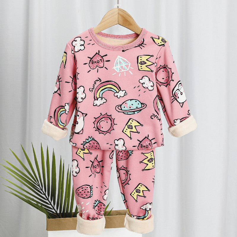 Kids fleece-lined thermal underwear set – view 3