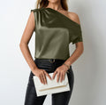 Women's Satin One-Shoulder Top - view 4
