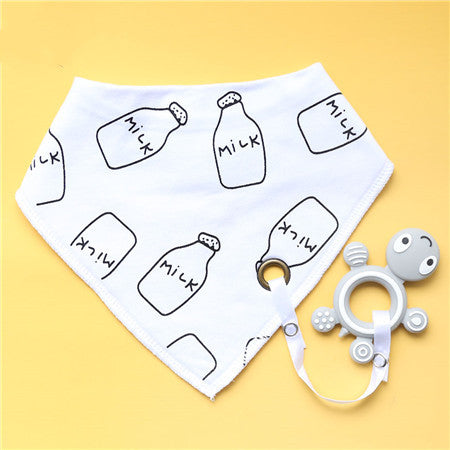 Cotton Bandana Bib with Silicone Teether 8