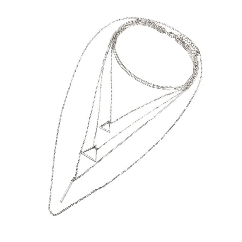 Triangle Bar Layered Necklace 3