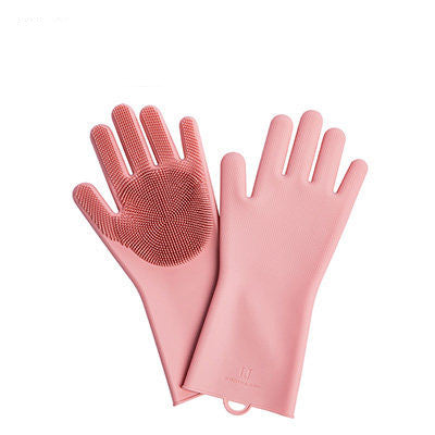 Silicone cleaning gloves