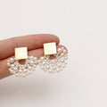 Pearl Cluster Stud Earrings 1