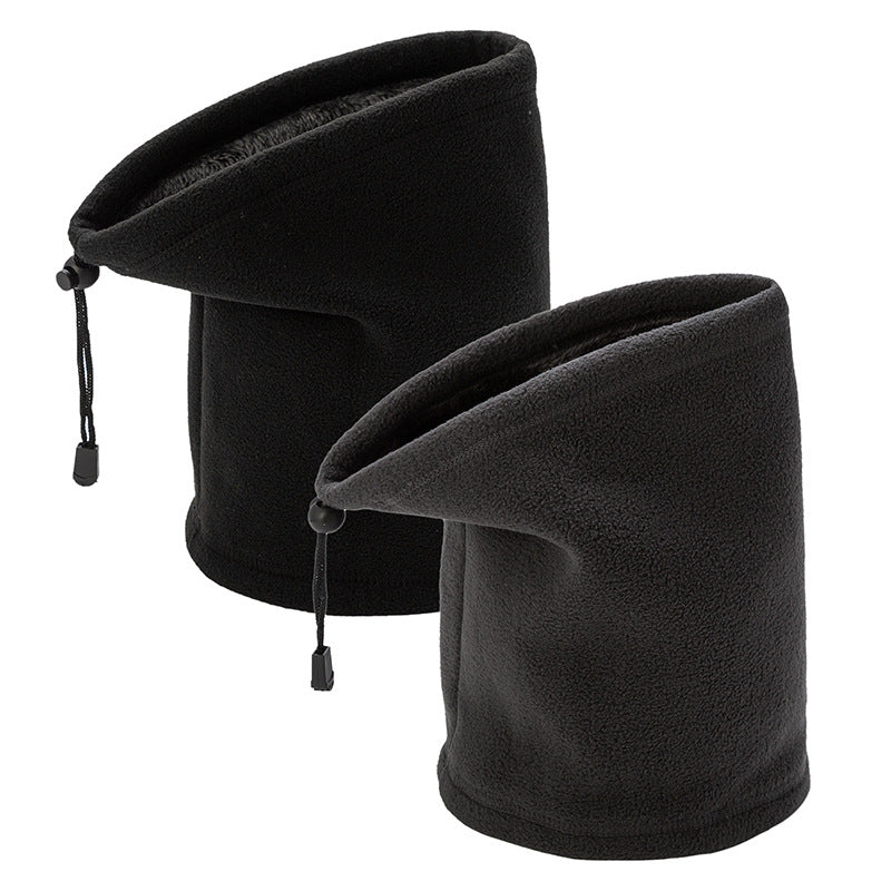 Black fleece-lined neck gaiter tube warmer