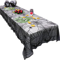 Black spider web lace Halloween tablecloth – view 1