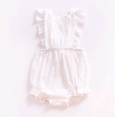 Ruffled Baby Romper detail