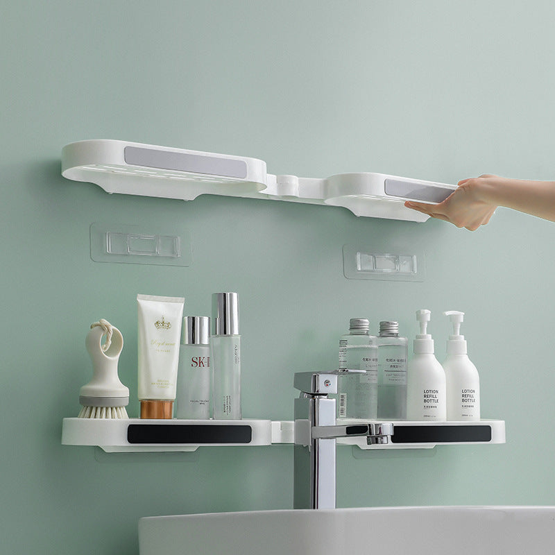 Foldable no-drill bathroom organizer shelf – view 5