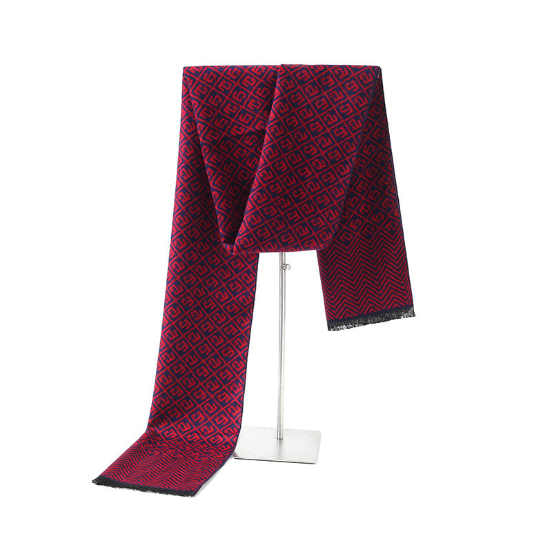 Men's Silk and Cashmere Blend Winter Scarf