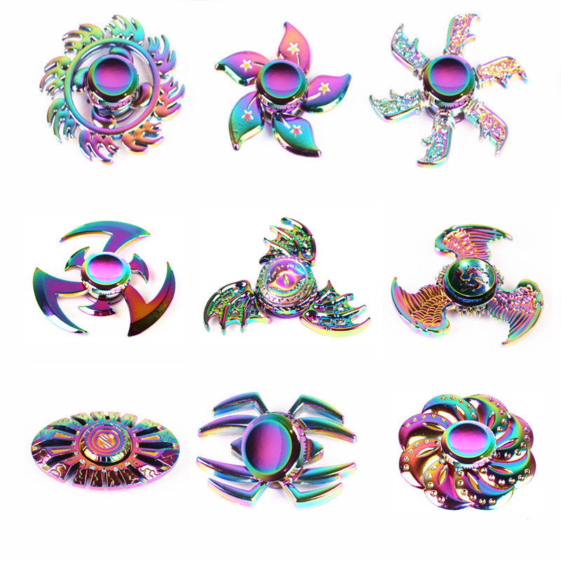 Colourful electroplated alloy six-axis fidget spinner – view 2