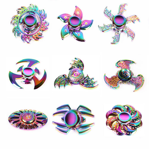 Colourful electroplated alloy six-axis fidget spinner – view 2