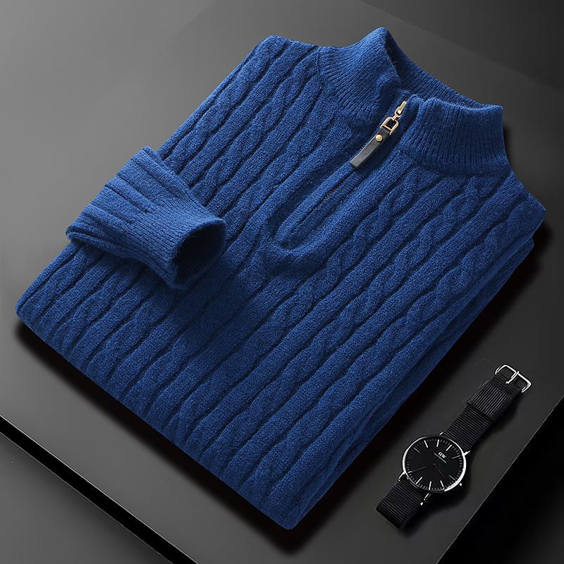 Men's Cable Knit Quarter Zip Sweater – view 3