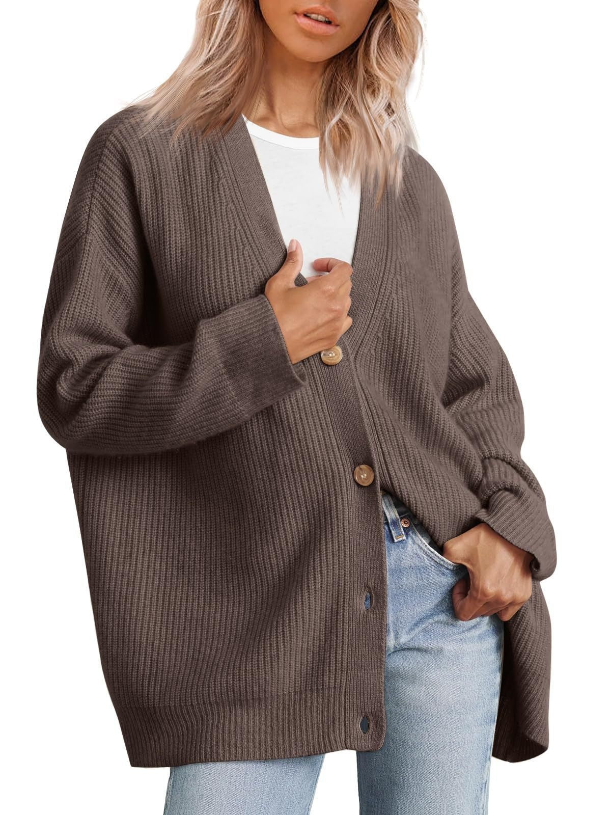 V-Neck Knit Cardigan view 3