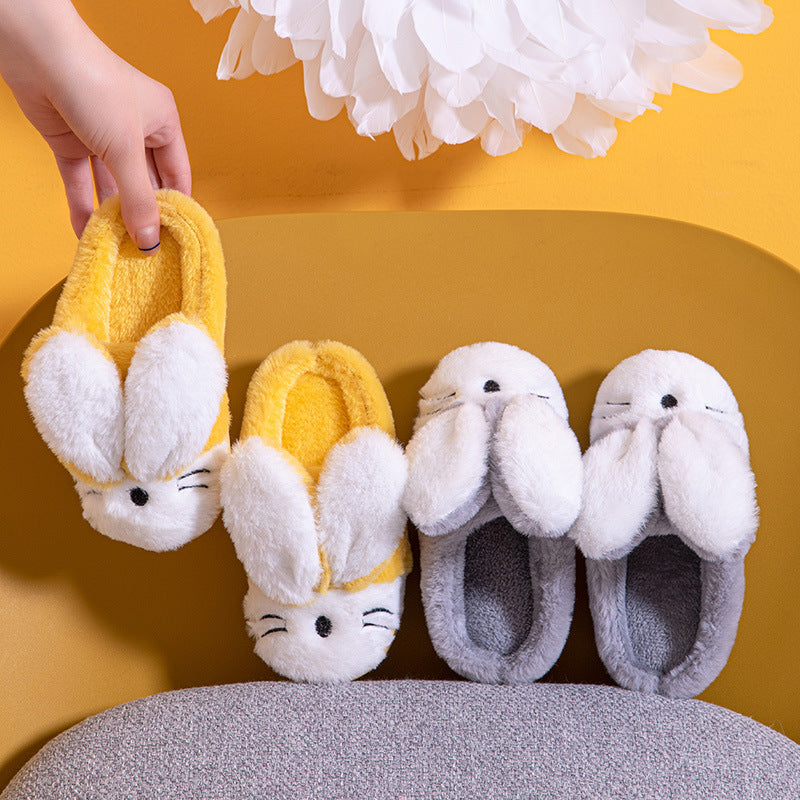 Kids bunny ear plush winter slippers – view 4