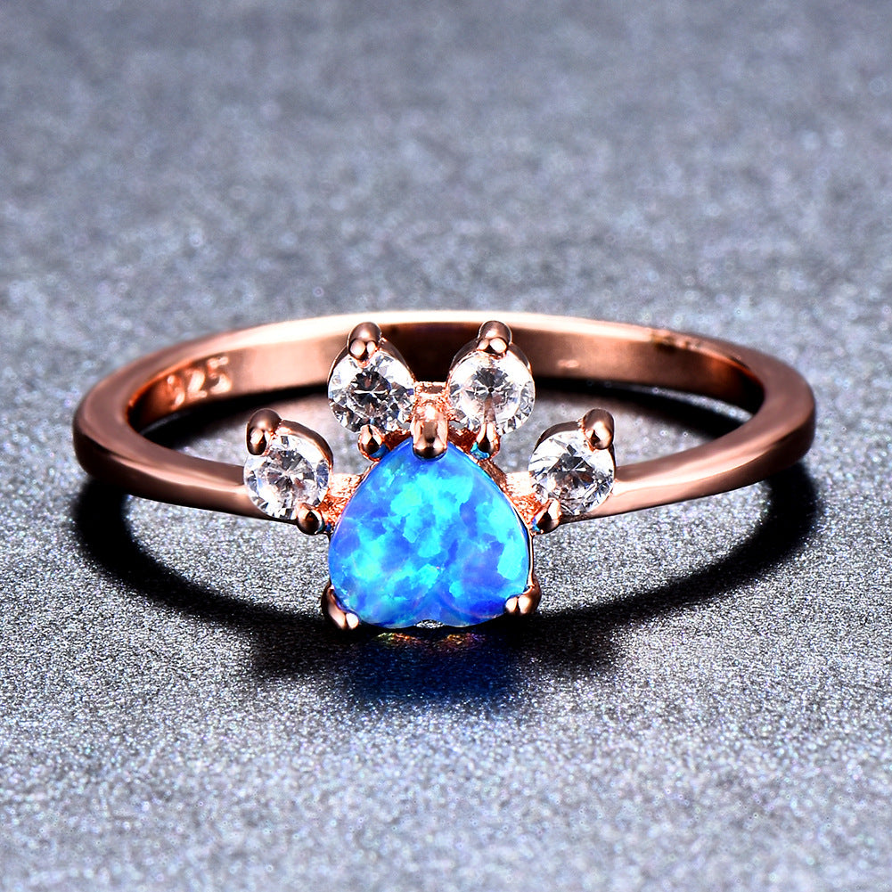 Adjustable open band of the cat paw ring