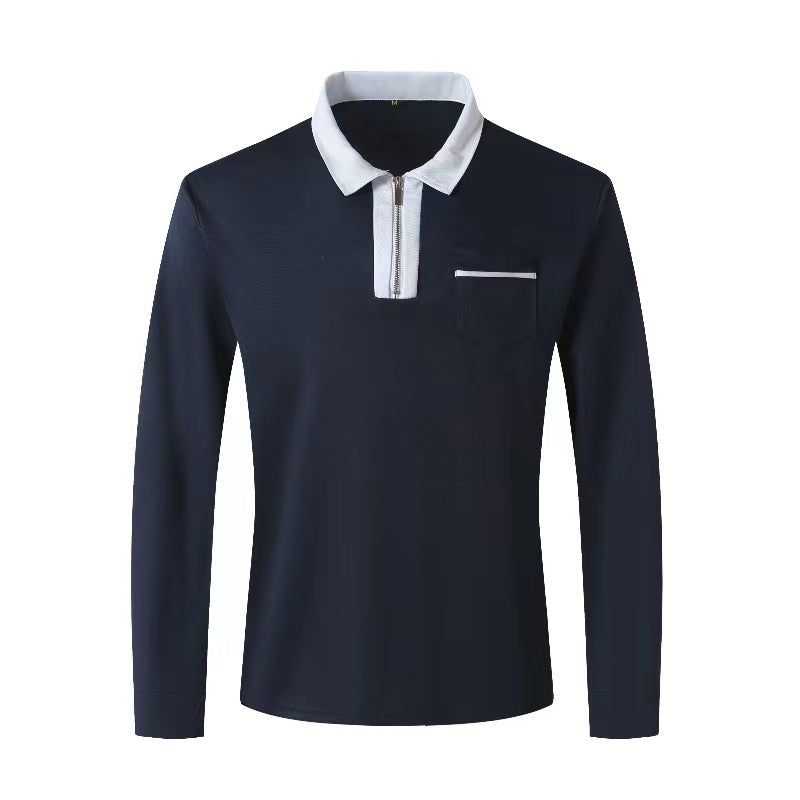 Men's Zip Collar Long Sleeve Polo – view 5