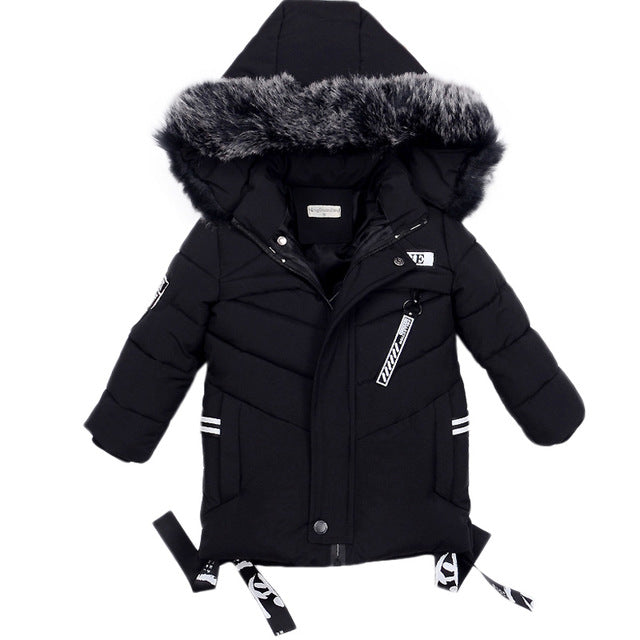 Boys' Faux-Fur Hooded Padded Parka