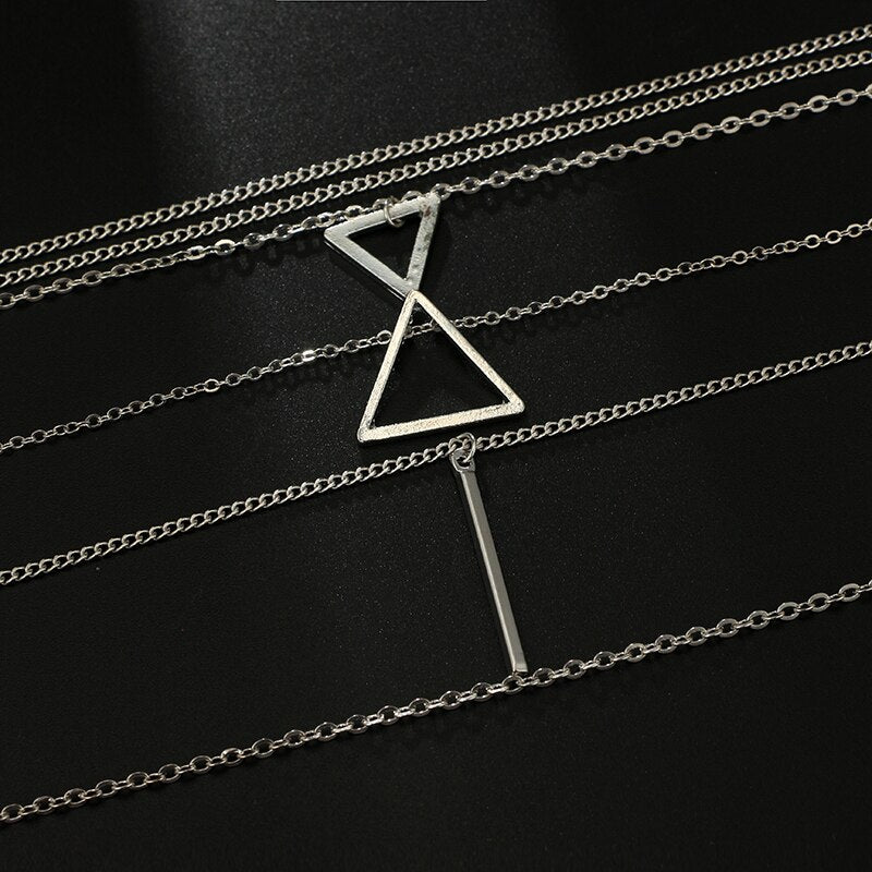 Triangle Bar Layered Necklace 4