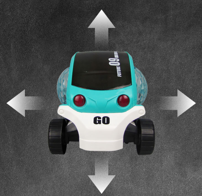 Toy car driving in different directions