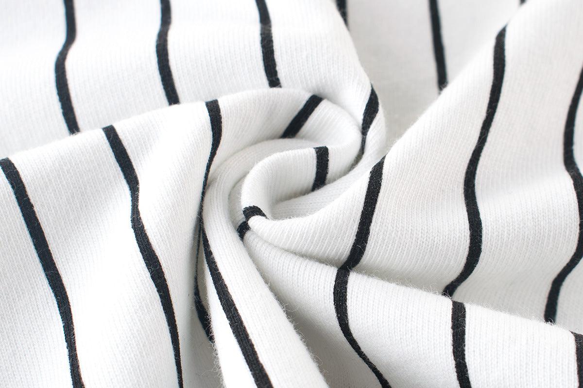 Close-up of the pinstripe cotton fabric