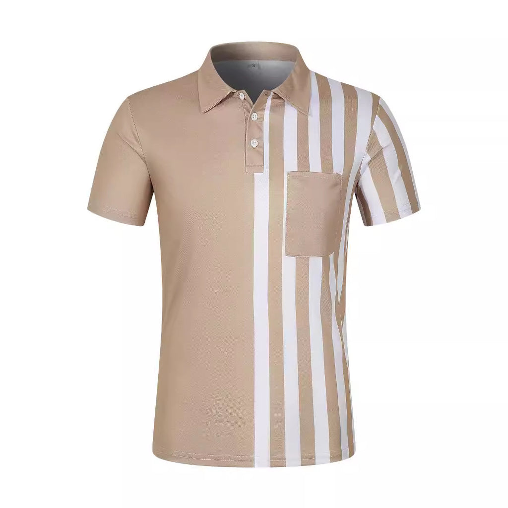 Men's Striped Short Sleeve Polo Shirt - view 3