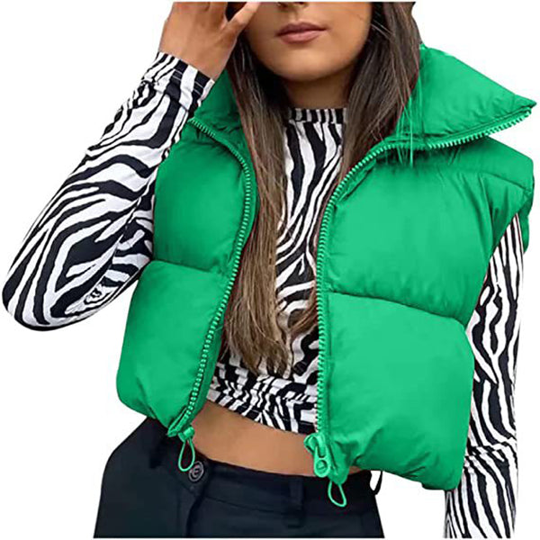 Women's cropped puffer vest – view 10