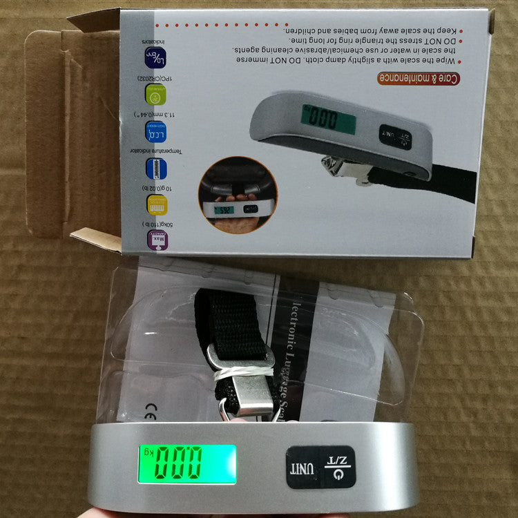 Digital Luggage Scale 50 kg / 110 lb with LCD - shown with retail box