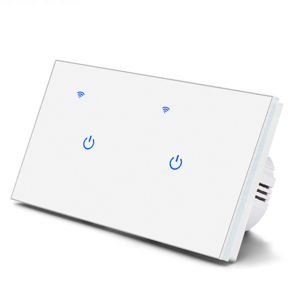 WiFi touch wall switch glass panel in white and black
