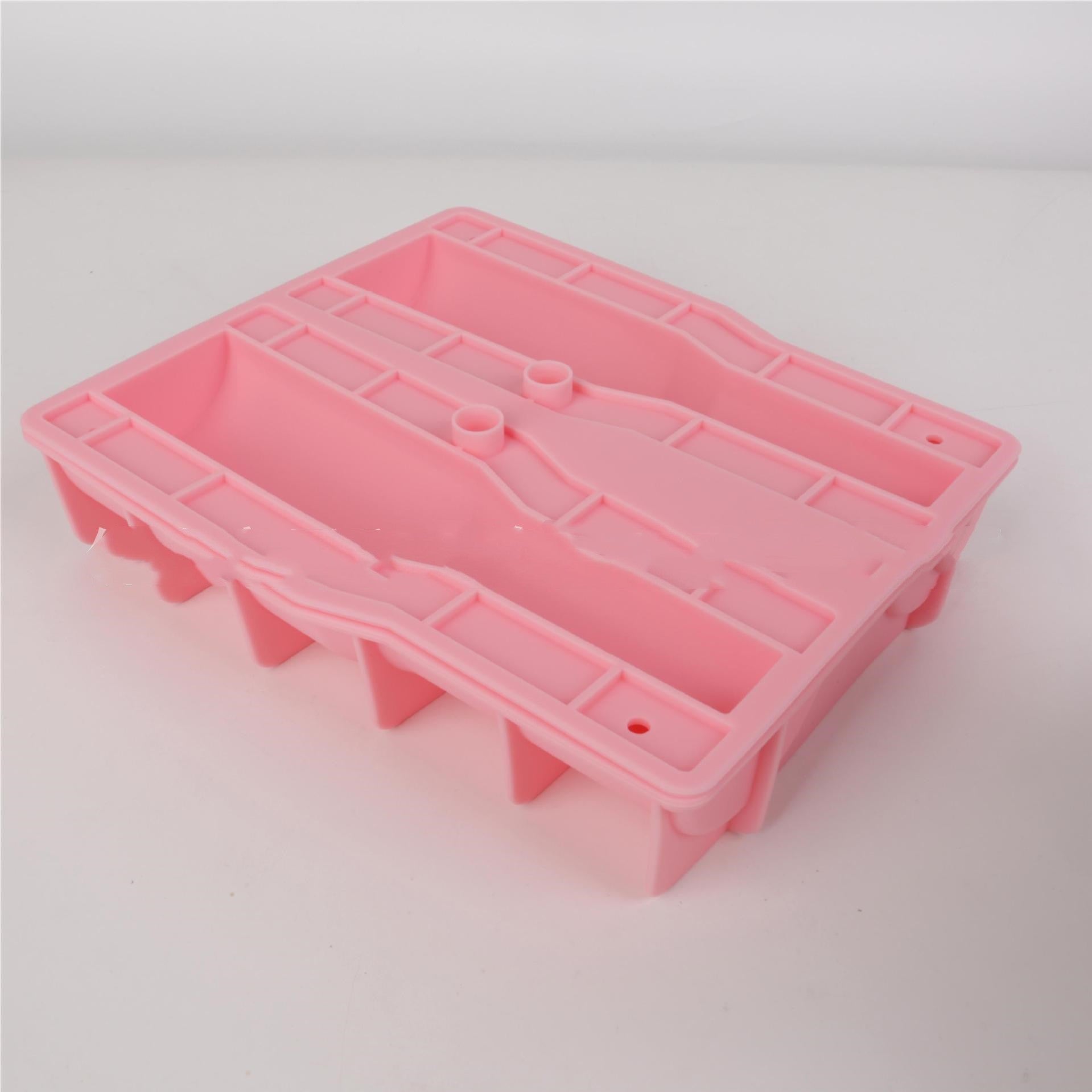 Silicone ice cube tray filled with water