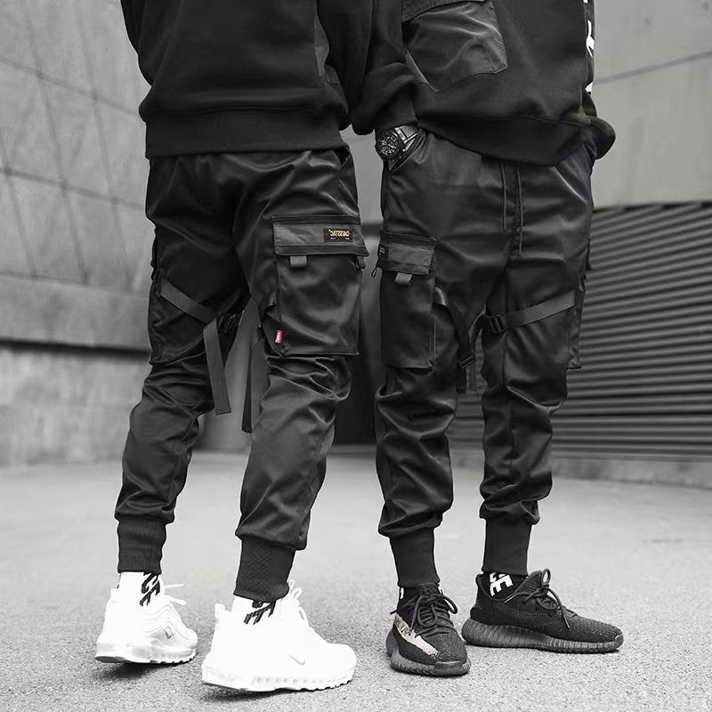 Men's Black Strap Cargo Joggers – view 4