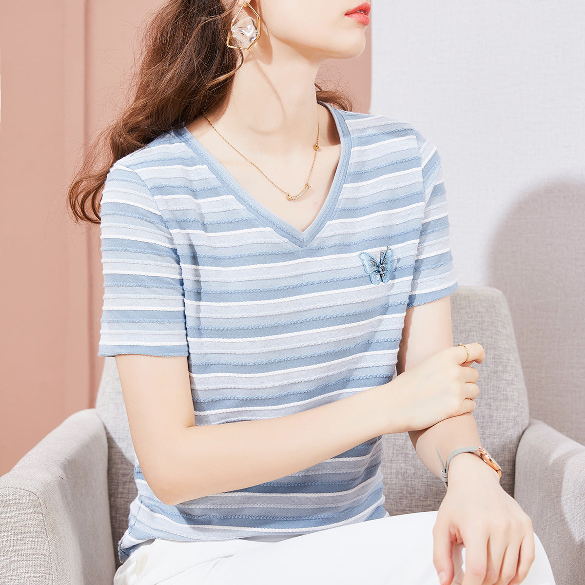 Striped Butterfly Tee