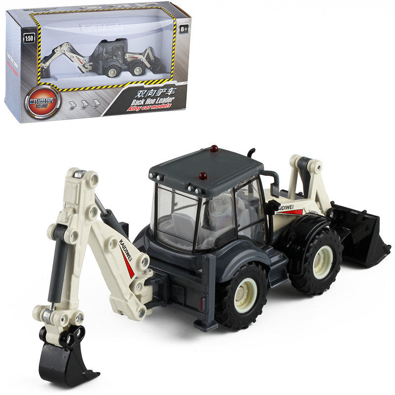 Kids farm tractor toy with loader and backhoe