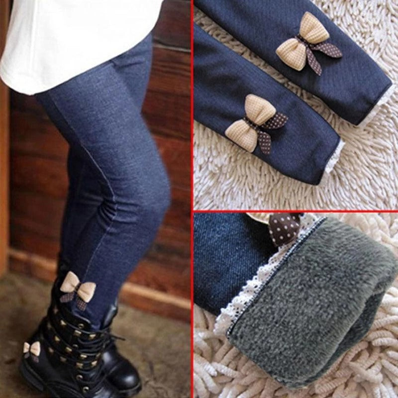 Girls' leggings with bow trim – view 1