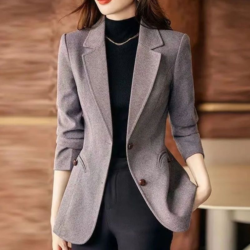 Women's Herringbone Single-Button Blazer - view 3