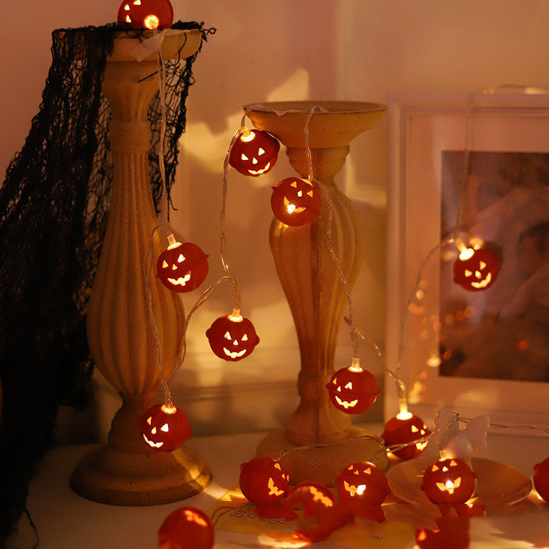 Jack-o'-lantern pumpkin LED string lights – view 1