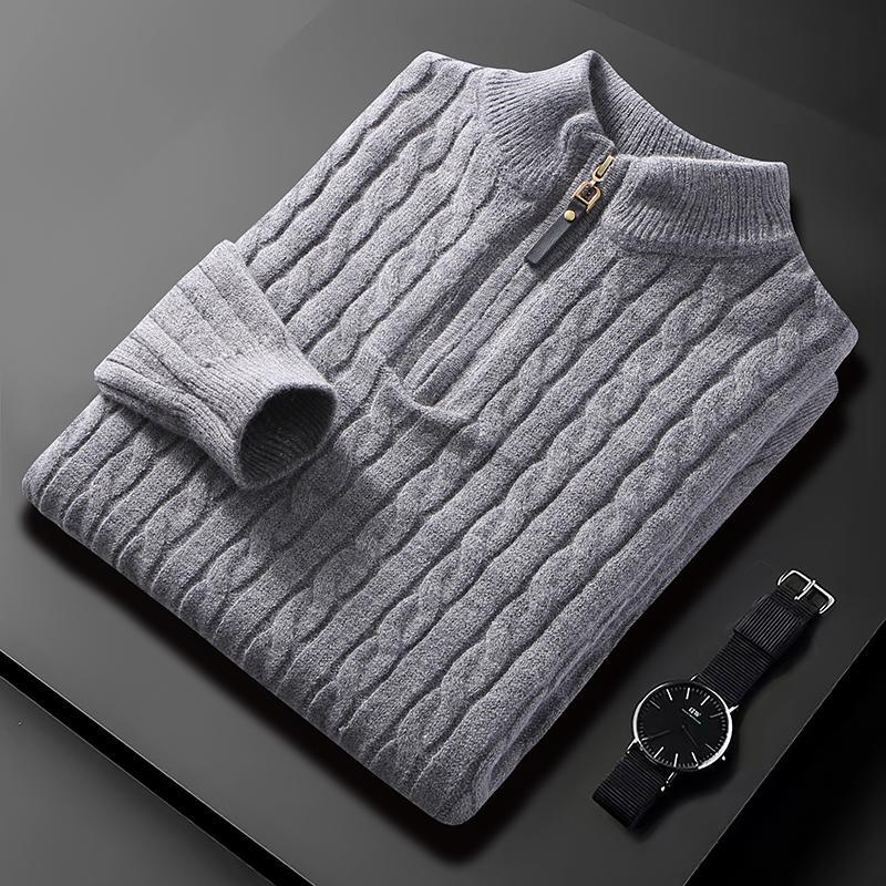 Men's Cable Knit Quarter Zip Sweater – view 2