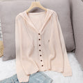 Women's Hooded Lightweight Knit Cardigan