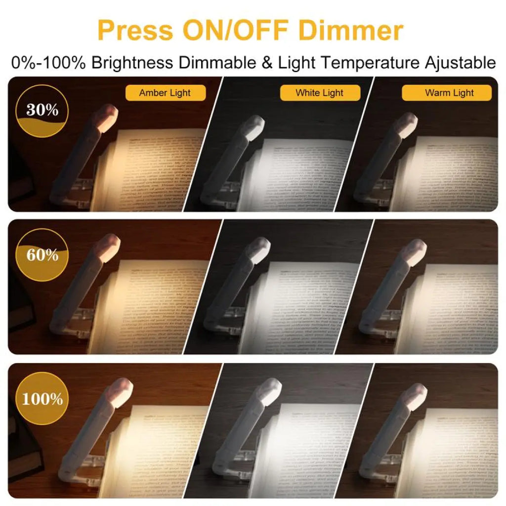 Compact USB book light for travel