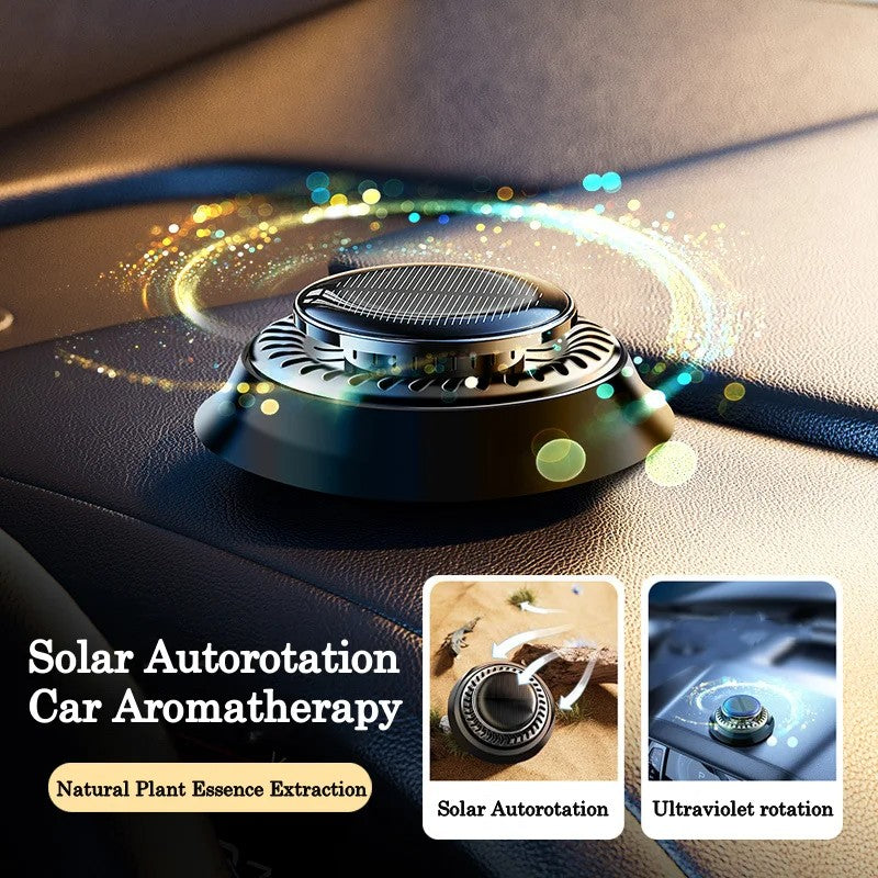 Solar powered kinetic double-ring car air freshener diffuser