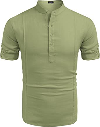 Men's linen henley short sleeve shirt – view 11