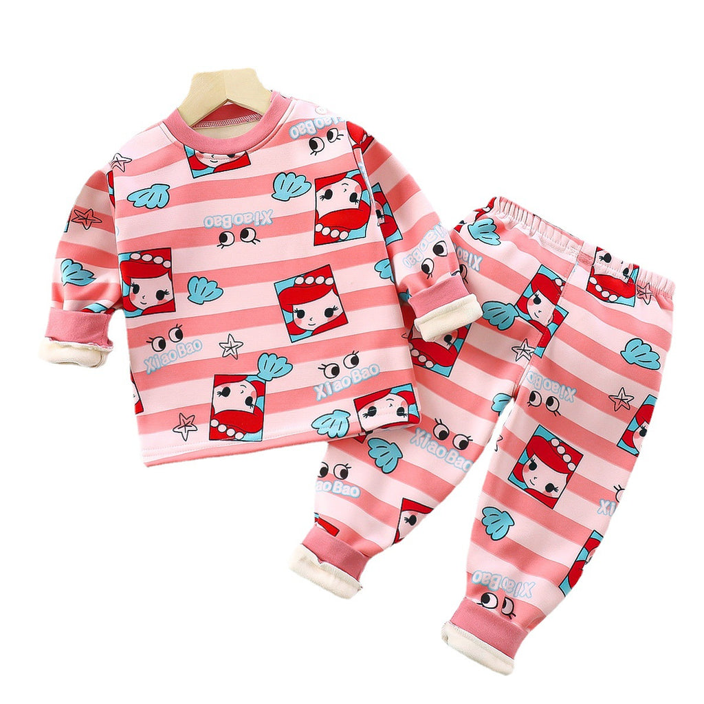 Kids' Fleece-Lined Thermal Pajama Set - view 6