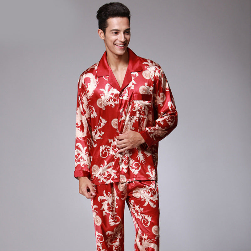 Men's Printed Satin Pajama Set – view 5