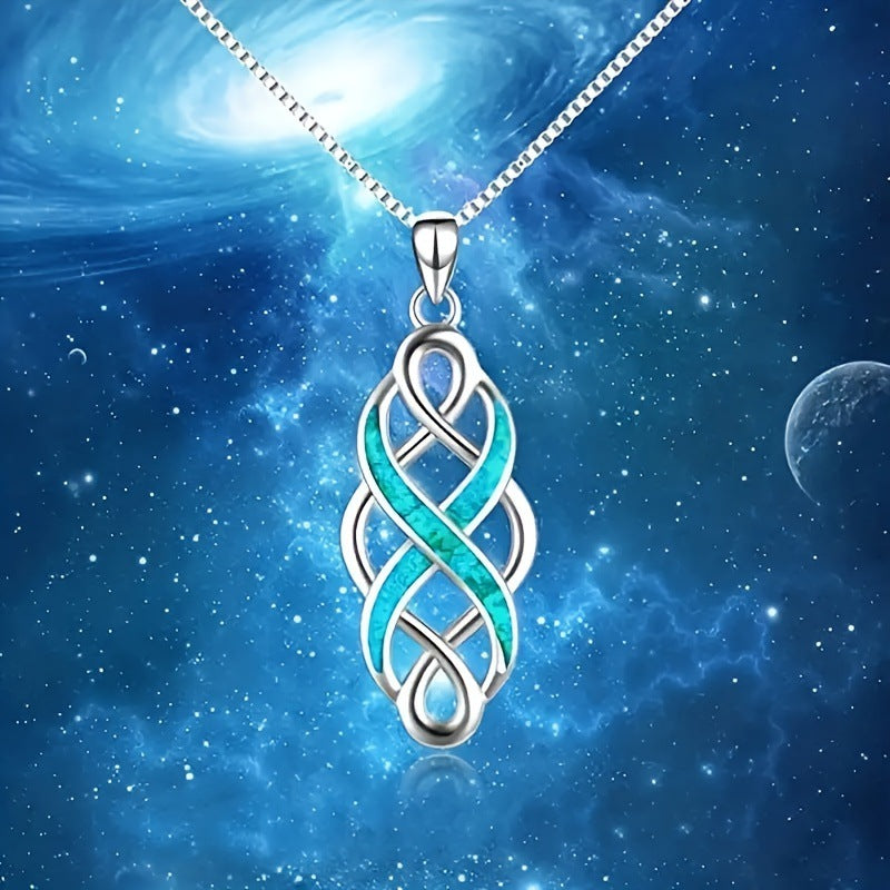 Celtic knot pendant necklace on a slim alloy chain